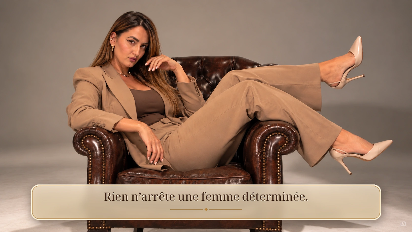 Sonja la Serbe dans un fauteuil